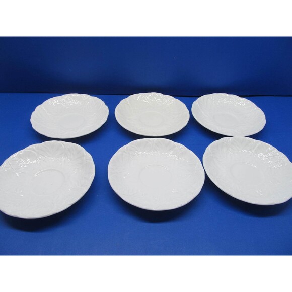 Coalport Country Ware 5 1/2"Embossed Leaf Saucers  Set Of 6  Read Description - Picture 9 of 12